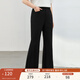 纖莉秀【漫畫(huà)腿開(kāi)叉微喇褲】零束縛小黑褲子大碼女裝胖mm夏裝新款1631 黑長(cháng) 3XL