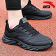 安踏男鞋休閑運動(dòng)鞋皮面保暖防水板鞋跑步鞋子男戶(hù)外訓練體測鞋 -14黑（皮面推薦） 42