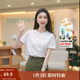茵曼（INMAN）純棉舒適女裝logo繡花短袖t恤時(shí)尚百搭休閑2025夏季新品上衣 白色-K18528053 M