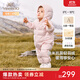 英氏（YEEHOO）兒童羽絨服秋冬納米抗菌輕薄款嬰兒羽絨服連體衣超韌絨 淺粉抱抱 90 cm-充絨量51g-建議1-2歲
