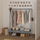 蝶緣晾衣服的架子落地折疊晾衣架臥室內掛衣架家用鋁合金掛衣架衣帽架 [深空灰】0.55-0.8米寬度可伸縮
