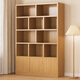 lebashi實(shí)木書(shū)架落地置物架學(xué)生家用書(shū)柜展示柜一體靠墻儲物柜多層收納柜 薦【15MM加厚實(shí)木三門(mén)款】田園色100*24*180cm 送貨上門(mén)-自行安裝（可定制）