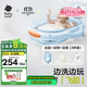 babycare嬰兒洗澡盆坐浴盆洗澡神器感溫可折疊游泳池浴盆+浴墊+浴網(wǎng)柔霧藍