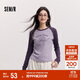 森馬（Semir）長(cháng)袖T恤女拼色插肩袖小狗套頭衫鹽系潮冬季抓毛衣服101724101010