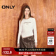 ONLY秋季時(shí)尚修身假兩件打底衫正肩字母T恤女|124302012 A01 香草奶油白 S (160) 80A