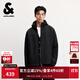 杰克·瓊斯（JACK&JONES）男裝25年秋冬季軟殼外套男士連帽防潑水戶(hù)外加絨保暖寬松休閑夾克 E43純黑色 常規 L （180）
