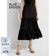 BLUE ERDOS半身裙女春夏優(yōu)雅度假風(fēng)垂感蛋糕長(cháng)裙開(kāi)叉半裙 黑 160/64A/S