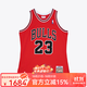 MITCHELL & NESSNBA官方 公牛隊復古正版球衣AU禮盒裝球員版球服運動(dòng)背心籃球服 喬丹/公牛隊97-98賽季-紅色客場(chǎng) M