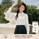 珂萊蒂爾緞面襯衫女高級感別致職場職業(yè)襯衣上衣女 本白色 L