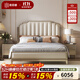 簡(jiǎn)菲娜實(shí)木真皮床美式雙人床1.8米2米2.2米法式輕奢大戶(hù)型主臥舒曼鋼琴 1.5米頭層真皮床【框架床】