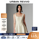 UR2025夏季新款女裝都市氣質(zhì)分割線(xiàn)收腰無(wú)袖連衣裙UWG750113 米白 S