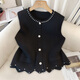 絲柏舍純色圓領(lǐng)釘珠馬夾女2026春裝新款時(shí)尚氣質(zhì)疊穿馬甲背心