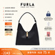 芙拉（FURLA）【同價(jià)11.11】GOCCIA牛皮中號女士手提單肩包腋下包HOBO包流浪包 黑色