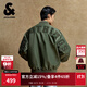 杰克·瓊斯（JACK&JONES）25年男裝秋冬潮酷飛行員夾克男短款棉服寬松棒球服棉衣外套男士 E03草綠 M 175