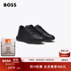 BOSS博斯 男士25年冬季新款粒面和純色皮革運動(dòng)鞋 005-黑色 40