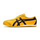 Onitsuka Tiger鬼塚虎同款復古男女低幫情侶鞋輕便皮面帆布鞋舒適休閑鞋一腳蹬鞋 黃黑(皮面) 45