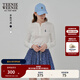 Teenie Weenie小熊女裝長(cháng)袖T恤2025秋季新款半開(kāi)襟溫柔時(shí)尚打底衫 象牙白 M