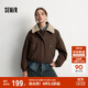 森馬（Semir）外套女冬季夾棉仿羊羔毛翻領(lǐng)oversize磨毛2025巴恩風(fēng)109725108014