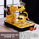 云苕玻璃盤(pán)龍茶具套裝功夫茶杯懶人磁吸泡茶壺神器高檔輕奢 自動(dòng)茶具盤(pán)龍6杯搭茶盤(pán)（彩） 1件