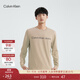 Calvin Klein Jeans秋季男士時(shí)尚簡(jiǎn)約字母印花舒適打底圓領(lǐng)長(zhǎng)袖T恤J324901 PED-奶咖色 L