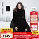 朗姿羊毛半高領(lǐng)修身針織連衣裙通勤風(fēng)氣質(zhì)優(yōu)雅中長(cháng)裙女2025年新款 黑色 S