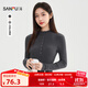 三福（SANFU）打底毛衫2025冬季紐扣小中領(lǐng)保暖內搭毛針織衫女裝513175 深花灰 均碼