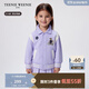 Teenie Weenie Kids小熊童裝25年新款男女寶寶學(xué)院風(fēng)翻領(lǐng)拼接外套 紫色 110 cm
