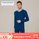 舒雅（Schiesser）男士保暖內衣3A抗菌厚款雙面加絨秋衣秋褲套裝E5/19196W 中藍 2XL 【90-100公斤】