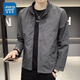 真維斯夾克男士春秋潮牌修身商務(wù)立領(lǐng)上衣服韓版潮流百搭休閑外套男 67002灰色 2XL