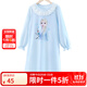 迪士尼女童睡衣棉春裝睡裙2025新款兒童艾莎公主家居服秋季童裝 藍色艾莎1142 120