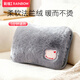 彩虹暖手寶充電熱水袋毛絨暖手袋卡通加厚暖水袋充電電暖寶水電隔離 智慧灰【仿兔毛絨】