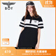 BOY LONDON春夏女士連衣裙字母條紋時(shí)尚休閑polo裙W17800 黑色 S