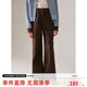 ELLE KIDS童裝秋季女童休閑褲復古時(shí)髦可露麗棕咖色百搭寬松直筒牛仔長(cháng)褲