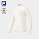 FILA 斐樂(lè )官方女子針織長(cháng)袖上衣2026春季新款健身運動(dòng)基礎加絨長(cháng)T 鷺白-WT L 170/88A/L