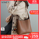 viney水桶包包女包牛皮腋下包大容量斜挎包生日禮物送女友老婆 【焦糖】高級感實(shí)用輕奢通勤單肩托特包
