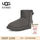 UGG秋季女士平底圓頭純色經(jīng)典迷你短靴雪地靴1016222GREY|灰色38