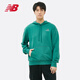NEW BALANCE NB 男女款黑色舒適寬松刺繡Logo針織長(cháng)袖連帽衛衣奧萊特價(jià)清倉 UT21500-VDA L U2 身高175cm