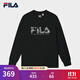 FILA 斐樂(lè )官方男子針織套頭衫2025秋新款時(shí)尚休閑純棉舒適長(cháng)袖T恤 正黑色-BK L 175/96A/L