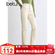 百圖betu女裝冬季新款牛仔褲時髦高腰磨毛煙管褲褲子女2410T88 米白 S
