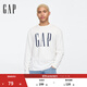 GAP男女裝2025春季新款純棉印花大logo寬松長(cháng)袖T恤美版725634 白色 XL 美碼 XXL亞洲碼185/108A