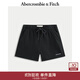 Abercrombie & Fitch男裝25秋季新款美式寬松抓絨LOGO松緊腰運動(dòng)衛褲短褲176-5150 黑色 L (180/86A)