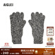 AIGLE艾高冬季戶(hù)外保暖簡(jiǎn)約時(shí)尚羊毛混紡男女同款分指手套 黑色 AN83F M