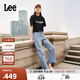 Lee涼涼褲25新品舒適直筒淺藍色女涼感牛仔褲潮流