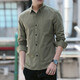 森馬（Semir）男士長(cháng)袖襯衫春秋季棉舒適休閑襯衣抗皺免燙百搭簡(jiǎn)約男裝寸衫 軍綠色 L  _105-120斤穿