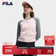 FILA 斐樂(lè )官方女裝針織長(cháng)袖衫2025秋季新款時(shí)尚修身拼色插肩袖長(cháng)T 桃仙粉-PK L 170/88A/L