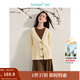 茵曼（INMAN）2025秋冬女裝新款新中式復古麻花毛衣開(kāi)衫季流蘇牛角扣寬松外套 淺米杏 M