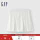 GAP女裝夏季純色珠地百褶迷你裙運動(dòng)學(xué)院百搭短裙465057 白色 155/58A(XS) 亞洲尺碼