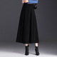 半身裙女2025冬季新款高腰毛呢百褶裙韓版A字半身中長(cháng)裙時(shí)尚百搭 黑色 M