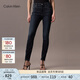 Calvin KleinJeans四季款女士休閑通勤簡(jiǎn)約貼片ck高腰緊身顯瘦洗水微彈牛仔褲 1BJ-牛仔深藍 29