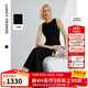 朗姿三醋酸Basic衣櫥無(wú)袖輕禮服連衣裙夏新款法式長(cháng)裙子 黑色 M